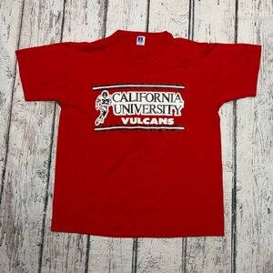 Vintage California University Vulcans 1990s Football Red Crewneck Tshirt